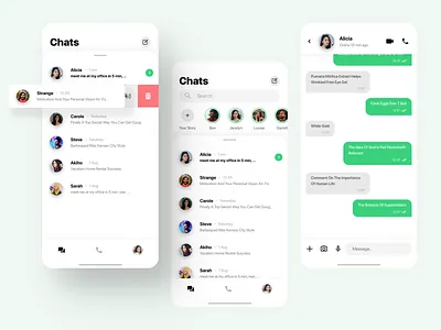 Whatsapp Design Exploration app chat app design facebook instagram ios ui ux whatsapp