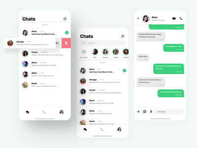 Whatsapp Design Exploration app chat app design facebook instagram ios ui ux whatsapp