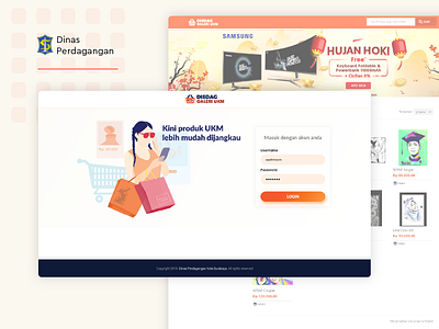 Login Page Galeri UKM Surabaya 2019 adobe adobe illustrator designtrends dinas perdagangan homepage loginpage orange design show sparkling surabaya surabaya ui ux ukm wonderful indonesia xd