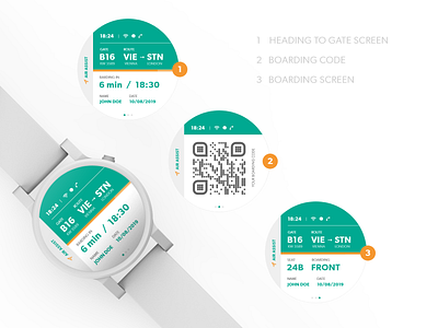 DailyUI 024 - Boarding pass app app design appdesign boarding boardingpass daily ui dailyui design smartwatch smartwatch ui traveling ui ui design uidesign uiux wear os wearable