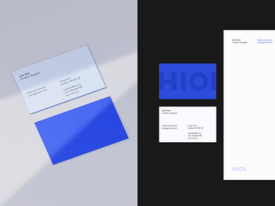 Hioi branding identity 3d branding business card logo visual identity