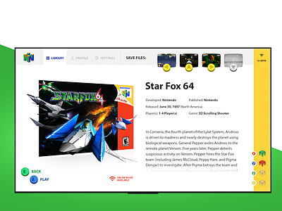 Nintendo 64 Classic UI/UX mario n64 nintendo star fox starfox ui ux video games