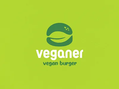 Veganer branding burger fast food food food and drink identity leaf logo mark negative space plant symbol vegan vegetable veggies