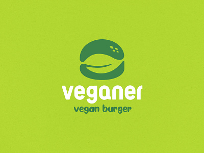 Veganer branding burger fast food food food and drink identity leaf logo mark negative space plant symbol vegan vegetable veggies