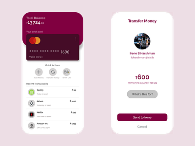 Bank Wallet Concept UI bank app design money ui ux wallet