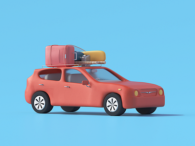 Roadtrip car airbnb can car gasoline illustration ladder luggage roadtrip surfboard timeless udhaya