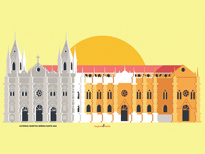 Print Catedral de Santa Ana Lateral affinity designer el salvador illustration santa ana vector