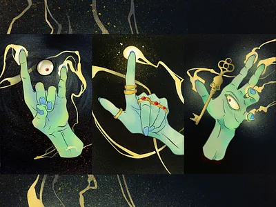 Hands of Glory eyeball halloween hands illustration spooky