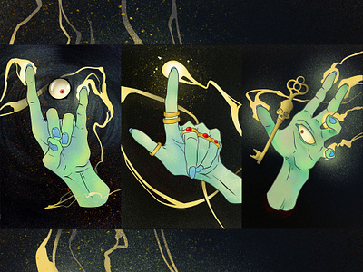 Hands of Glory eyeball halloween hands illustration spooky