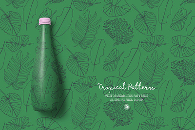 Tropical Patterns collection floral hand drawn seamless pattern tropical tropical leaves vector