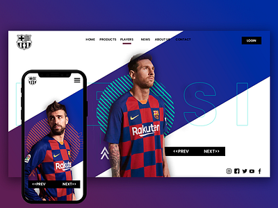 Barça Ux Landing page Concept flat design iphone x landing landing page ui ui design ui designer ui web user interface ux design ux designer web design