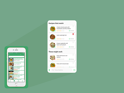 Recipes app app sketch ui vector