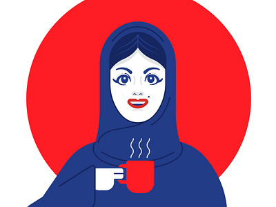 Abaya abaya arabic blue cute eyes girl red vector