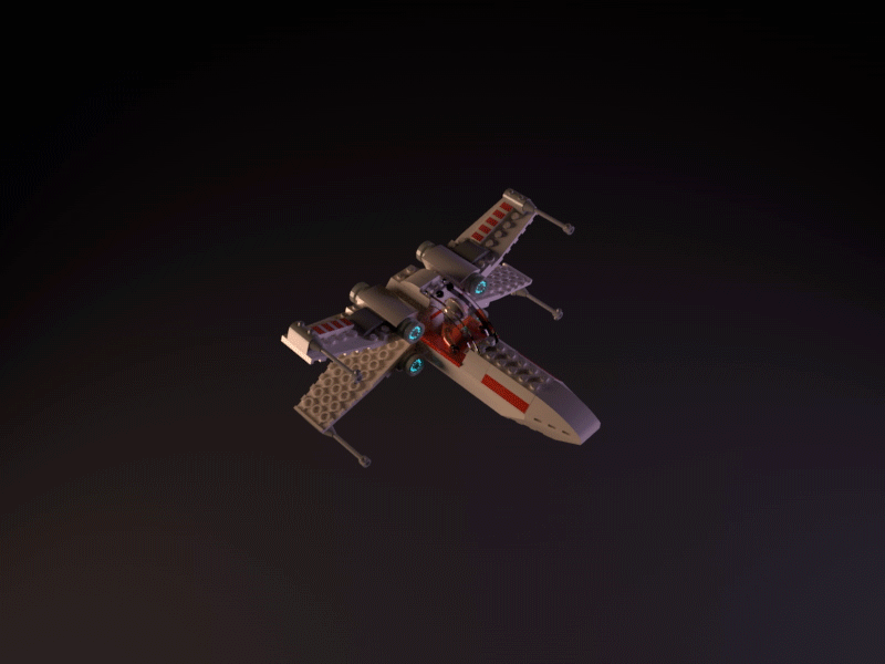 LEGO X-wing Animation 3d 3d modeling animation c4d cinema 4d lego starwars xwing