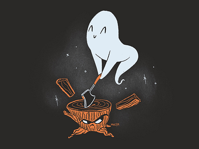 07 | Hatchet aughost character design ghost hatchet illustration mid century retro vintage