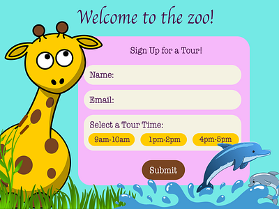 Sign Up For A Tour design signup ui001 web zoo tour