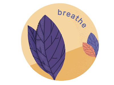 Breathe digital design illustration mindful stickers wellness