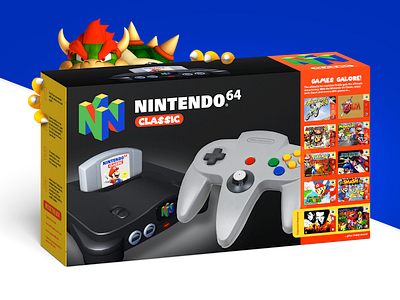 Nintendo 64 Classic Console Packaging 64 box mario n64 nintendo packaging packaging design ui ux video games