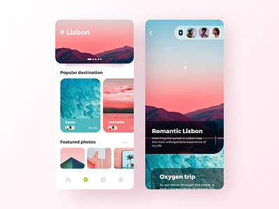 Travel memory blue design image photography pink travel ui ux