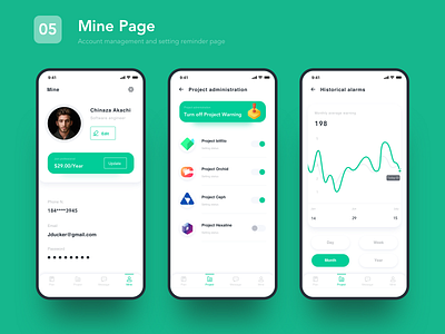 05 Mine page app data design sketch tool ui ux