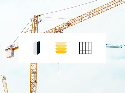 Build into and out of complexity. construction icons logo minimal product design user interface