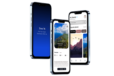 Travel Mobile App Mockup design🖤 ui