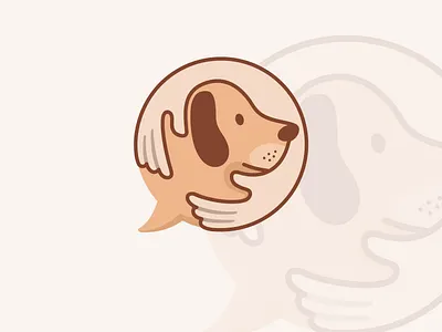 Dog Care Blog Logo design dog blog logo dog logo forum holding hands logo shot talks vector