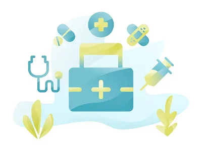 Doctor Bag Illustration bag doctor gradient icon illustration medical