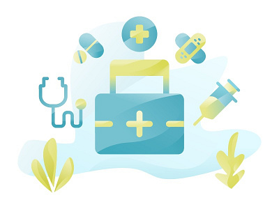 Doctor Bag Illustration bag doctor gradient icon illustration medical