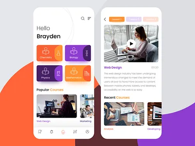 Education App app clean color design education education app icon ios mobile ui uiux ux