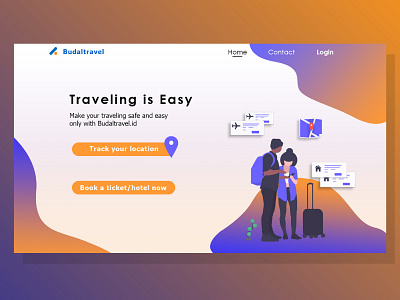 Traveling Homepage UI. [Budaltravel] adobe adobe illustrator adobe photoshop artwork design digitalart gradient homepage ui ui ux uidesign user interface user interface design userinterface ux webdesign website website design