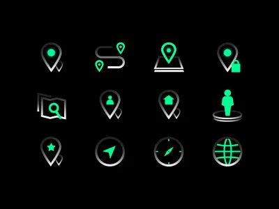 Map Icon Set design direction globe gps tracker icon design icon set iconography location location tracker locator map icon mapping maps photoshop search speed ui ui kit