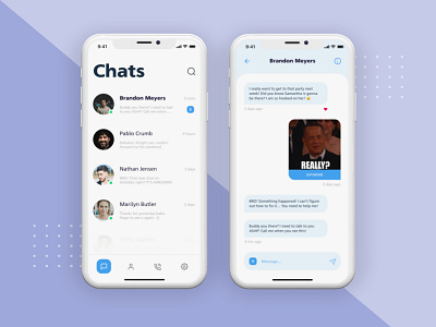 Direct Messages chat clean design friends illustration ios message message app service simple ui ux vector