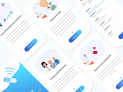 PillAssist App - User Onboarding app blue branding clean dashboard design gradient illustration interface landingpage minimal mobile settings sketch typography ui ux vector web web design