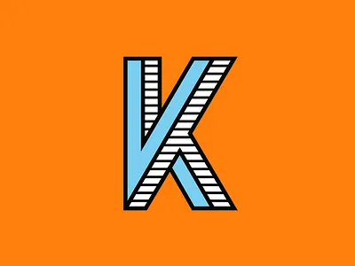 K 36daysoftype brand depth design icon illusion illustration illustrator k letter lettering logo logomark orange stripe stripes texture type typography vector