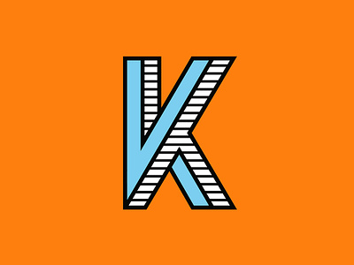 K 36daysoftype brand depth design icon illusion illustration illustrator k letter lettering logo logomark orange stripe stripes texture type typography vector