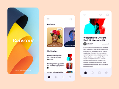 Relevant News App UI app article clean design minimal news relevant typography ui ux vector