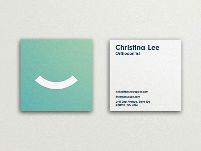 The Smile Space - Business Card Design brand brand identity branding business card businesscard dental clinic dentist identity designer lettermark logo design logomark logotype designer minimal design negative space orthodontics print smart mark smile square typography