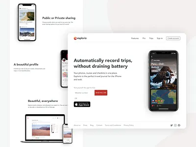 esplor.io ios app landing page marketing travel