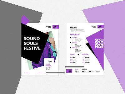 Flyer design - Purple Funk flat flat design flyer flyer design flyer template graphic design pages simple design ui