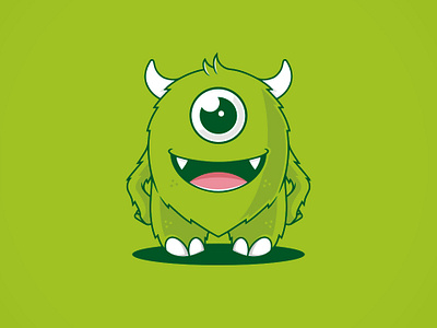 Cute Monster Logo (logo for sale) animal beast character design creative design cute for sale for sale unused buy freelance designer funny geek happy illustraion illustrative logotype logo design logoground mascot logo monster readymade logo stock logo vector