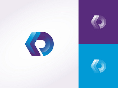 "KD" experimental work branding d design gradient k logo vector