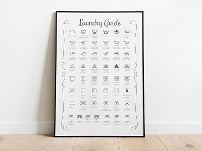 Laundry Guide Wall Art - Creative Home Decor decor design graphic graphicdesign guide home interface interior laundry poster poster a day poster art poster design posters vector vectorart vectors wall wall art wall decor