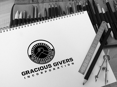 Gracious Givers batch design badge logo badgedesign business logo business logo design clean design flat graphicdesign illustrator logo logoclub logodesign logos logotype vector