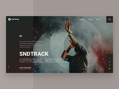 SNDTRACK carousel concept design grid homepage interface photo ui ux web website