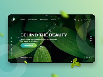 The Beauty beauty products landingpage