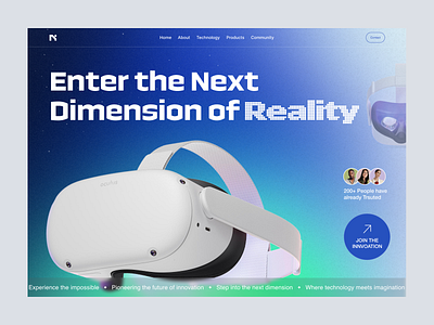 Enter the Next Dimension of Reality – VR Landing Page