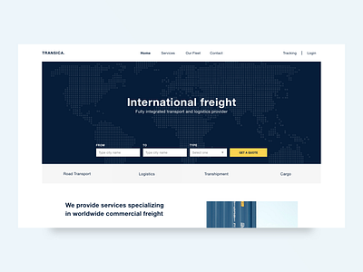 Transica - Transportation and Logistics concept clean design landing page ui user experience user interface ux web design website