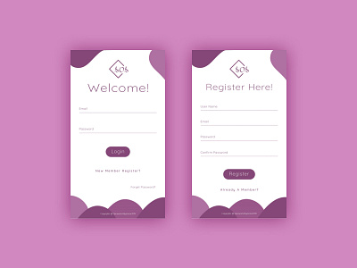 Login & Registeration Mobile UI bookstore design flat design login mobile ui register ui ux