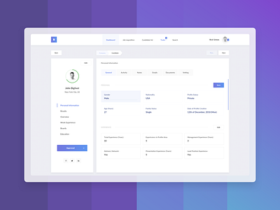 Recruitment Portal - Design Concept app clean design flat icon minimal ui ux vector web website